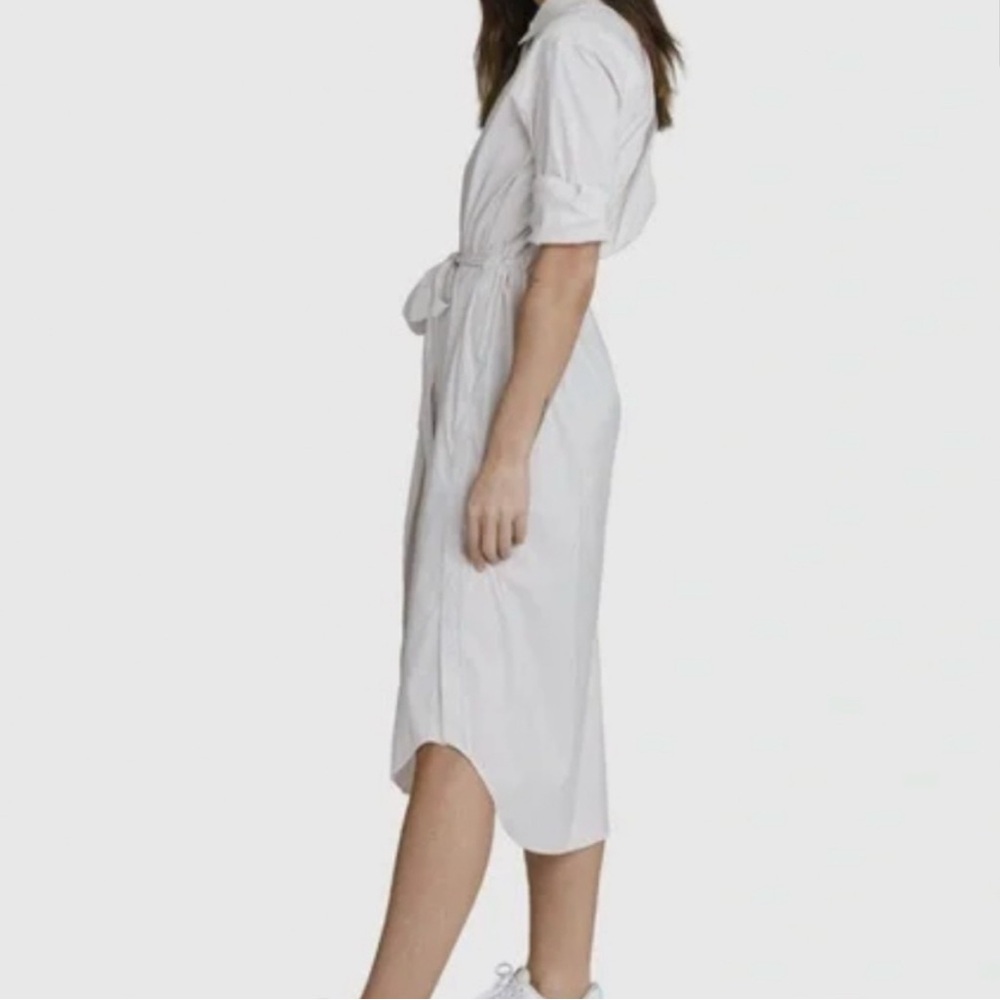 Kit and Ace White Shirt Dress w/ Collar